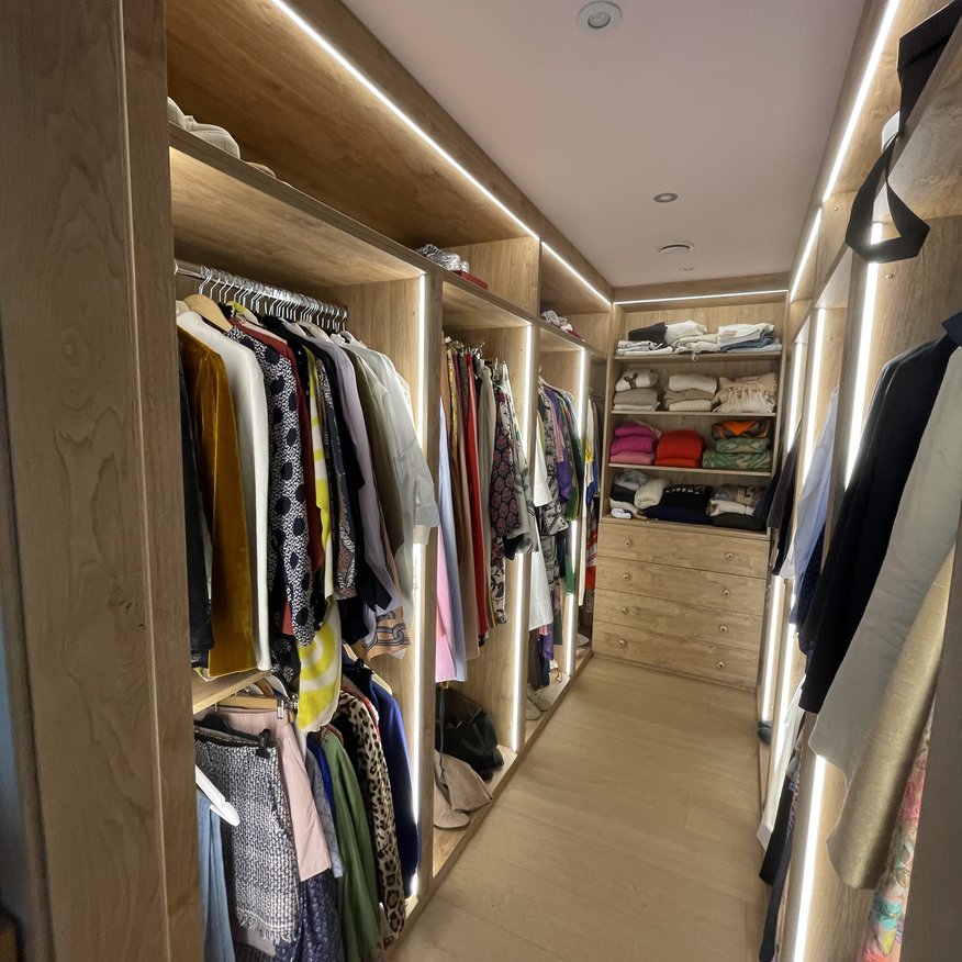 Bespoke Oak walk in wardrobe